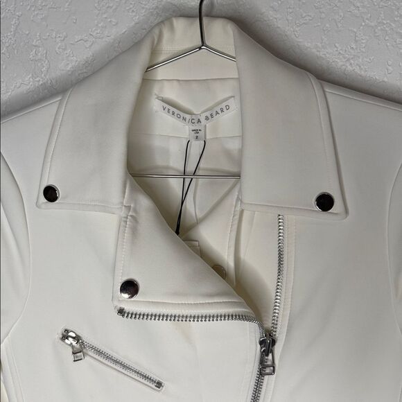 NWT VERONICA BEARD Scuba Hadley Jacket White Size 2 Dickey Compatible - Picture 4 of 12